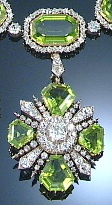 1850 Maltese Cross Pendant - Peridots & Diamonds