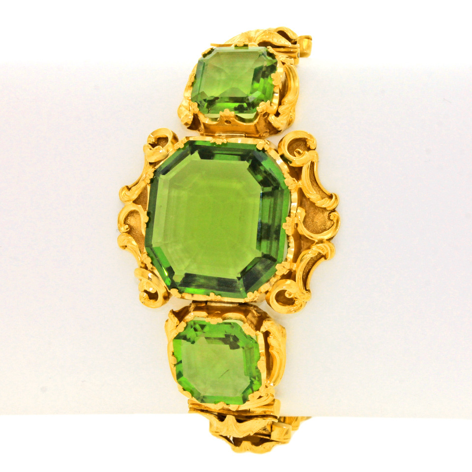 1880s Rococo Revival Peridot Bracelet