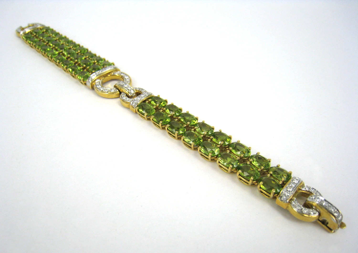 Italian Peridot & Diamond Gold Bracelet