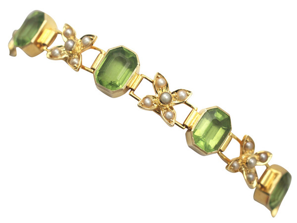 Victorian Peridot & Pearl Bracelet